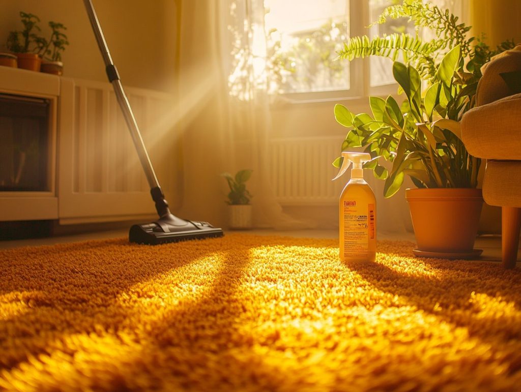 Vacuum cleaning a living-room carpet